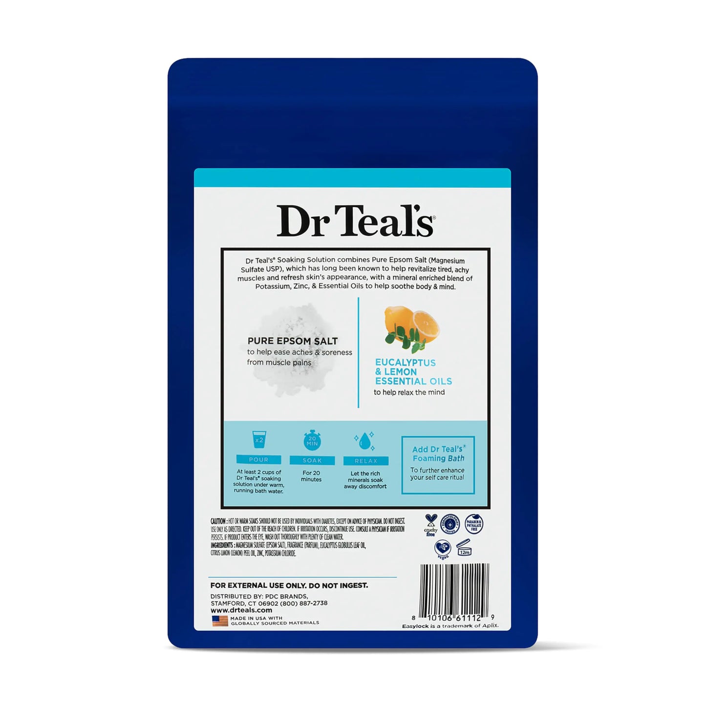 Dr Teal's Epsom Salt Magnesium Soak, Restorative Minerals with Magnesium, Potassium & Zinc, 3 lbs Mint 3 Pound (Pack of 1)